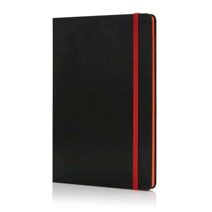 Deluxe hardcover A5 notitieboek met gekleurde zijde, oranje
