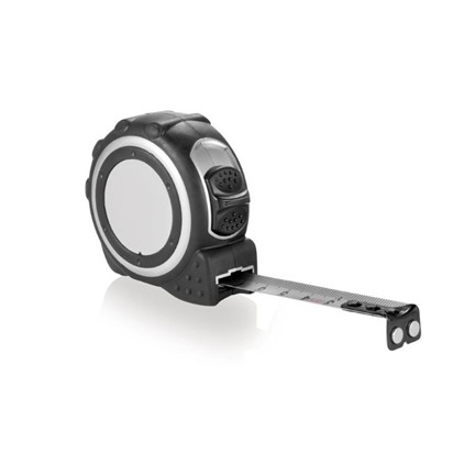 Rubber rolmaat, zilverkleurig