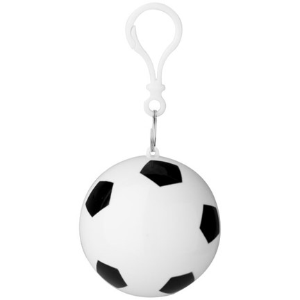 Xina regenponcho in voetbal met sleutelhanger