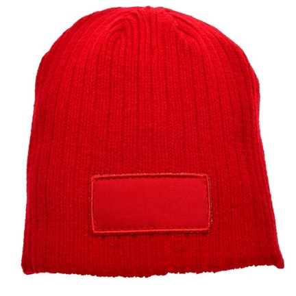 Retro Gebreide Muts met label Rood acc. Rood