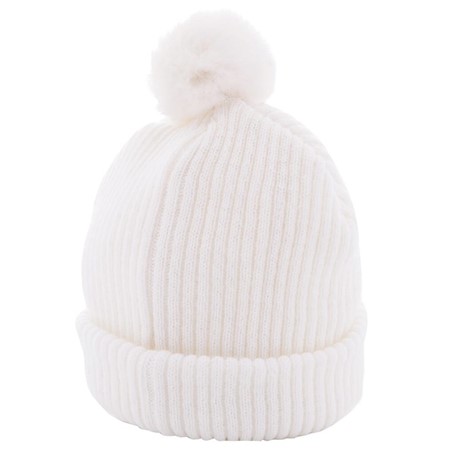 Grof Gebreide Beanie with pumpkin Wit acc. Wit