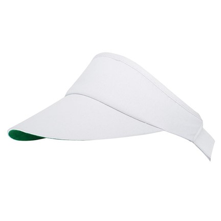 Zonneklep Wit met groene onderkant