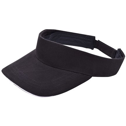Brushed Zonneklep Zwart acc. Wit
