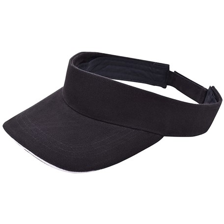 Brushed Zonneklep Zwart acc. Wit