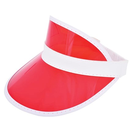 Zonneklep met PVC Scherm Wit acc. Rood