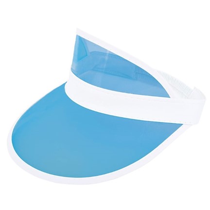Zonneklep met PVC Scherm Wit acc. Lichtblauw