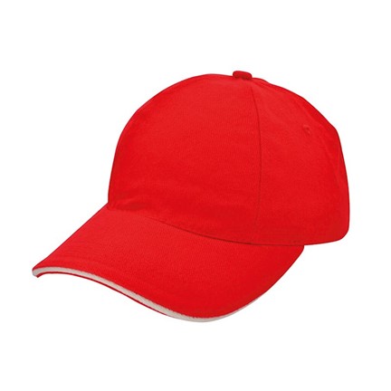 Brushed Promo Cap Rood acc. Naturel