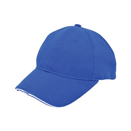 Heavy Brushed Cap met Ledverlichting Kobalt acc. Wit