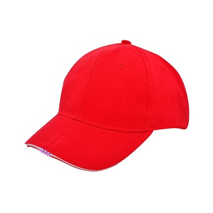 Heavy Brushed Cap met Ledverlichting Rood acc. Wit