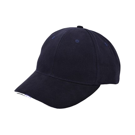 Heavy Brushed Cap met Ledverlichting Navy acc. Wit