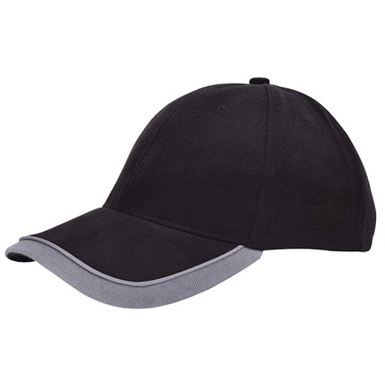 Double Peak Cap Zwart acc. Grijs