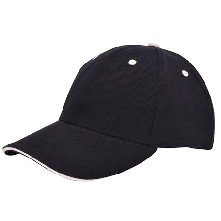 Brushed Sandwich Cap Zwart acc. Lichtnaturel