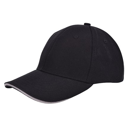 Canvas Sandwich Cap Zwart acc. Grijs