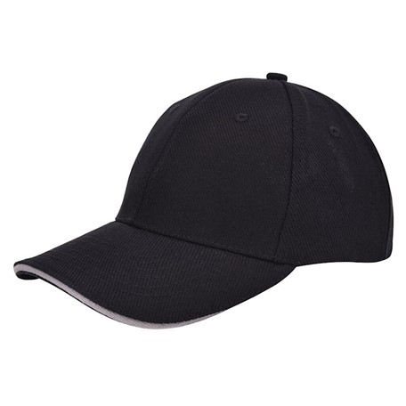 Canvas Sandwich Cap Zwart acc. Grijs