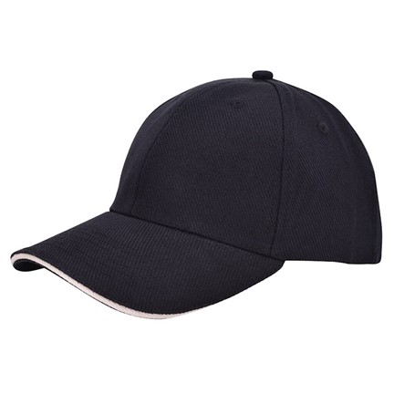 Canvas Sandwich Cap Zwart acc. Khaky