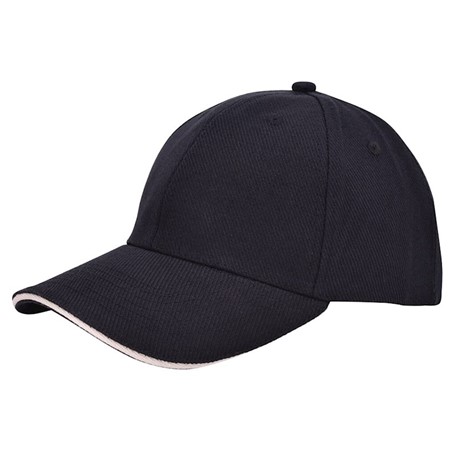 Canvas Sandwich Cap Zwart acc. Khaky