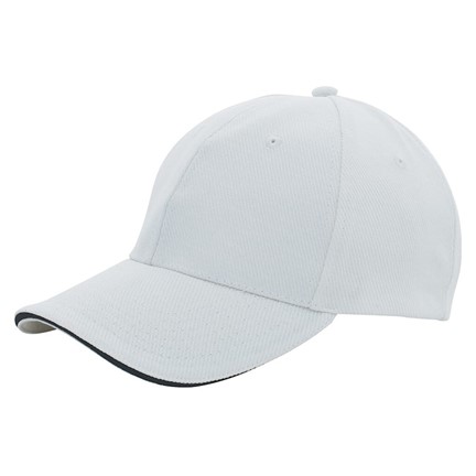Canvas Sandwich Cap Wit acc. Zwart