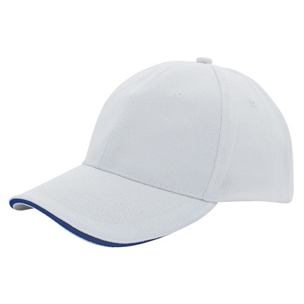 Canvas Sandwich Cap Wit acc. Royaal
