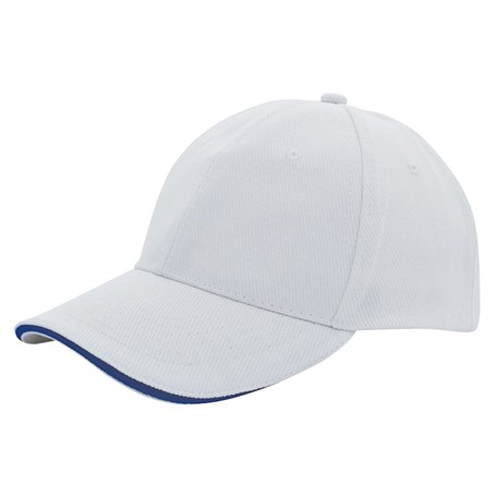 Canvas Sandwich Cap Wit acc. Royaal