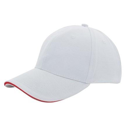 Canvas Sandwich Cap Wit acc. Rood