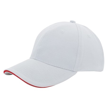 Canvas Sandwich Cap Wit acc. Rood
