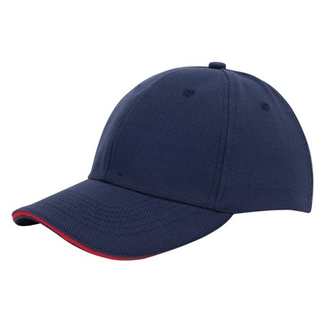 Canvas Sandwich Cap Navy acc. Rood