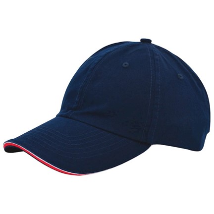 Duo Colour Sandwich Cap Marineblauw acc. Rood
