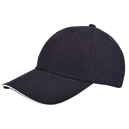 Exclusieve Twill Sandwich Cap Zwart acc. Wit