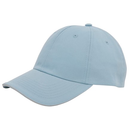 Exclusieve Twill Sandwich Cap Lichtblauw acc. Kaki