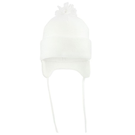 Kinder Fleece Wintermuts Met Pompoen 280 gr/m2 Wit acc. Wit