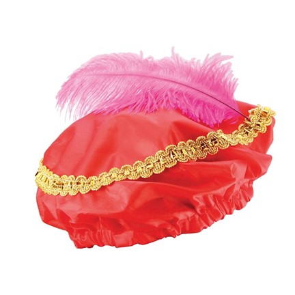 Zwarte Pietenmuts Rood acc. Rood