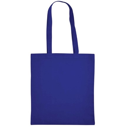 katoenen tas lang Hengsel 38x42cm kobalt