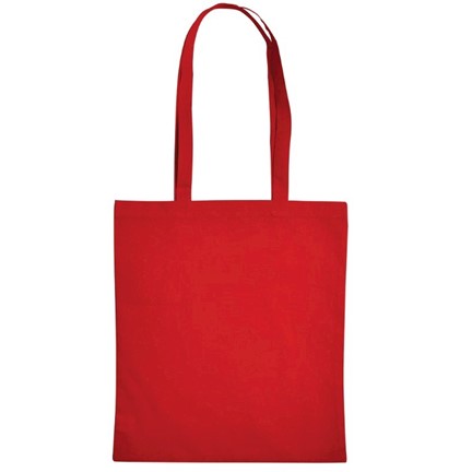 katoenen tas lang Hengsel 38x42cm rood