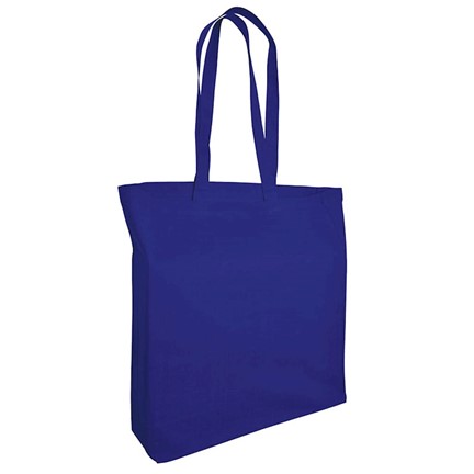 katoenen tas lang Hengsel en souffle kobalt38x42x10cm