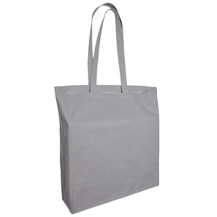 katoenen tas lang Hengsel en souffle grijs38x42x10cm