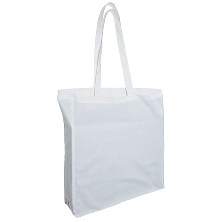 katoenen tas lang Hengsel en souffle wit38x42x10cm