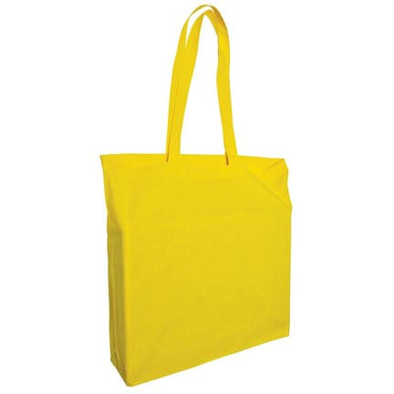 katoenen tas lang Hengsel en souffle geel38x42x10cm