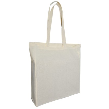 katoenen tas lang Hengsel en souffle ecru38x42x10cm