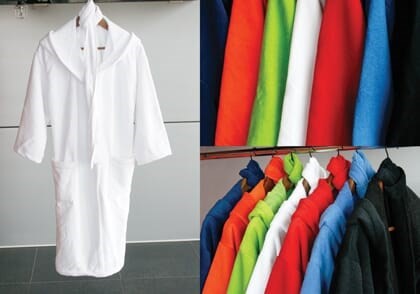 Double Face Badjas met capuchon 400gr/m2 Wit XL/XXL