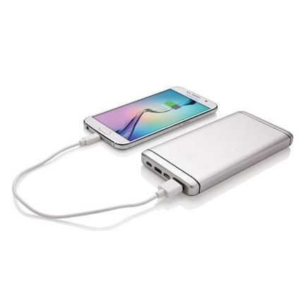 10.000 mAh Type C powerbank, zilverkleurig