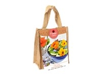 Jute tasje met eetbare bloemen