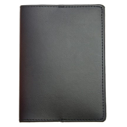 Paspoortmap de Luxe Skai 13.2*9.7 cm Zwart acc. Zwart