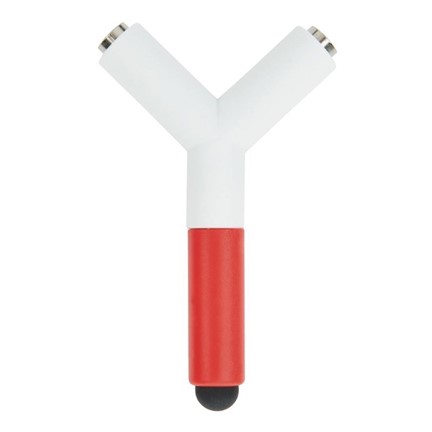 Koptelefoon splitter en touch pen, rood