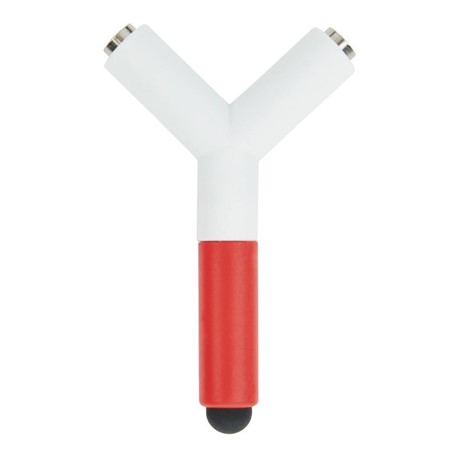 Koptelefoon splitter en touch pen, rood
