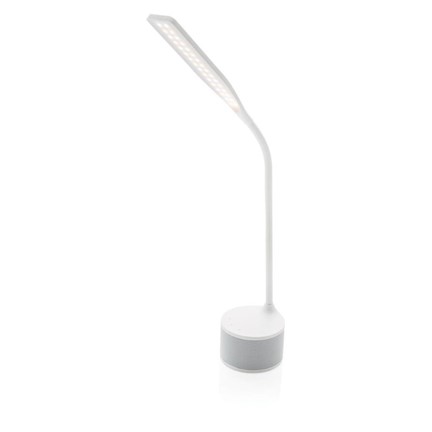 Lamp met USB oplader en speaker, wit