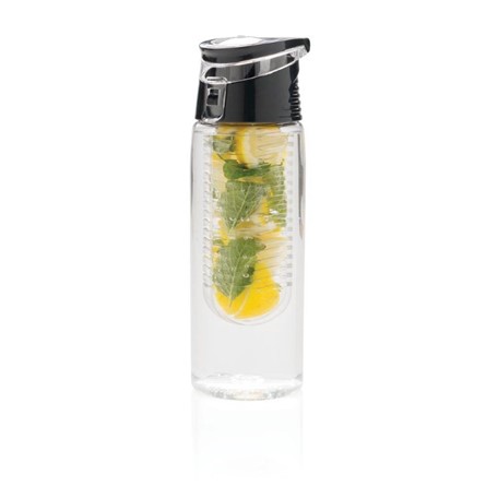 Afsluitbare waterfles met infuser, transparant
