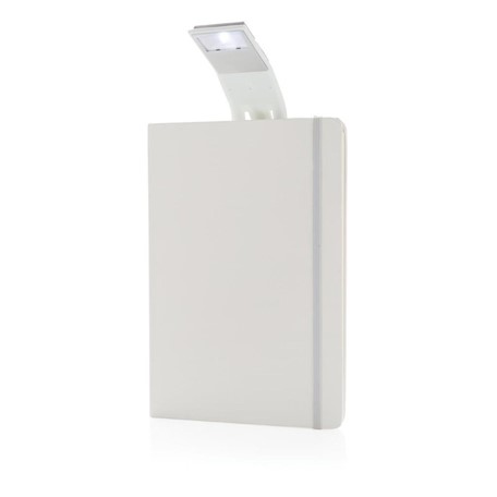 A5 notitieboek met LED leeslamp, wit