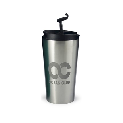 Rio Etched Travel Mug - Zilver