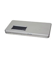 Envelop blik met klein venster-zilver