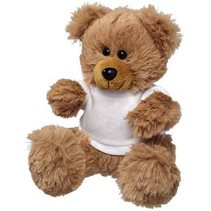 Fred zittende knuffelbeer met t-shirt